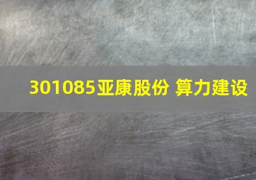 301085亚康股份 算力建设